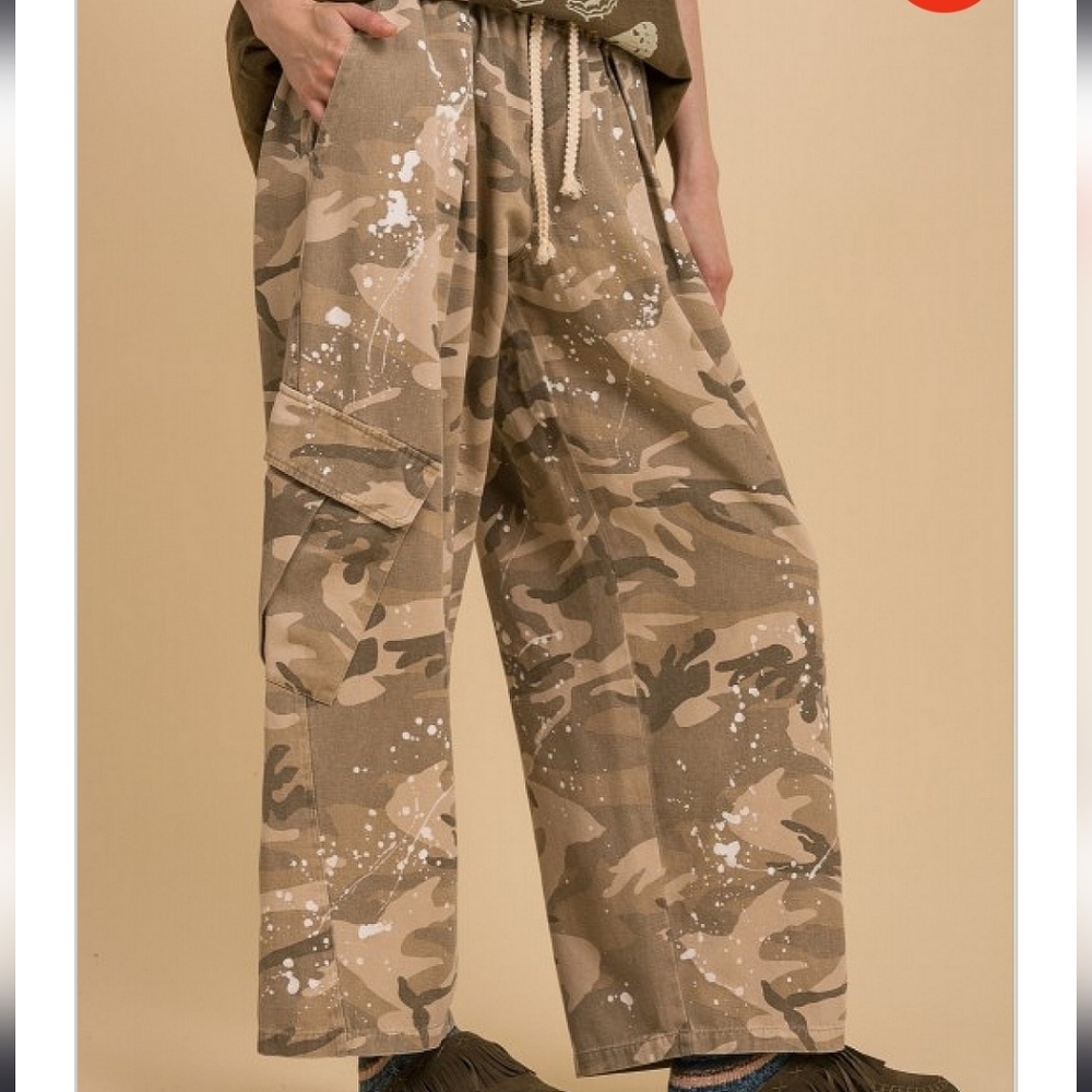 NWT! Blue Velvet Light Camo Drawstring Pants